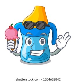 With ice cream cartoon drink training cup for baby