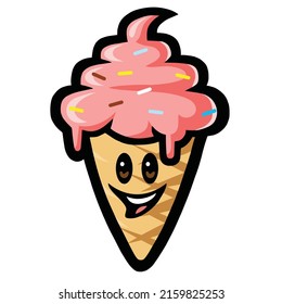 Ice Cream Cartoon Gelato Logo Mascot Stock Vector (Royalty Free ...