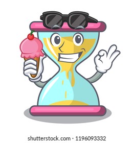 With ice cream cartoon hourglass