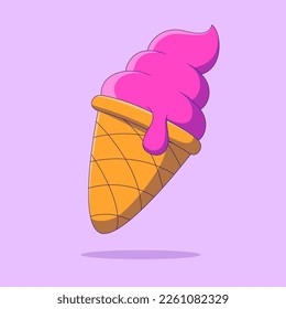 Ice cream cartoon icon illustration