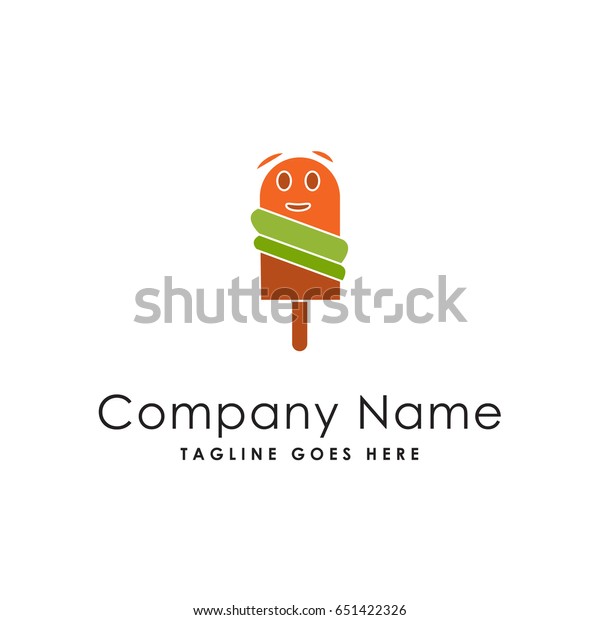 Ice Cream Cartoon Icon Logo Template Stock Vector Royalty Free