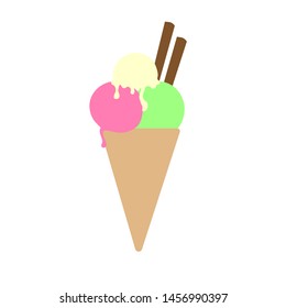 ice cream cartoon logo vector