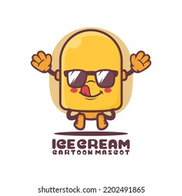 ice cream cartoon mascot. food vector illustration. isolated on a white background