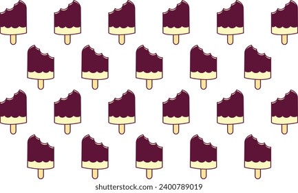 
ice cream cartoon, ice cream pattern repeat seamless style, replete image design for fabric printing