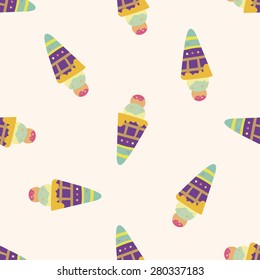 ice cream cartoon , cartoon seamless pattern background