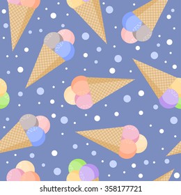 ice cream cartoon seamless pattern background
