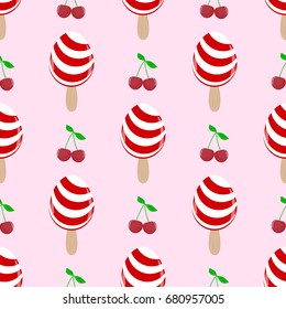 Ice cream cartoon seamless pattern vector