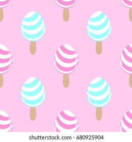 Ice cream cartoon seamless vector pattern