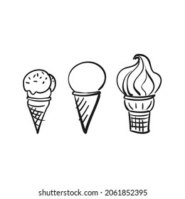 Ice Cream Cartoon Set Three Different Stock Vector (Royalty Free ...