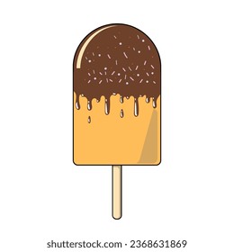 Ice cream in cartoon style. chocolate ice cream vector in nice colors isolated on white background.