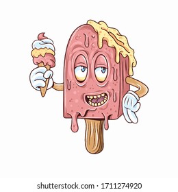 dibujos animados de helados, dulces, vectores