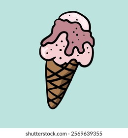 Ice Cream Cartoon vector art and illustration.