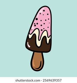 Ice Cream Cartoon vector art and illustration.