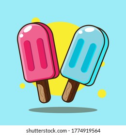 Ice Cream Cartoon Vector. Flat Cartoon Illustration Vector Design.