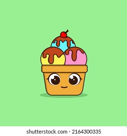 Eiscreme-Cartoon, Vektorsymbol.