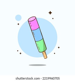 Ilustración del icono del vector de dibujos animados de helados. Un Vector Premium Aislado Con El Icono De La Comida Dulce.