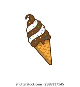 ice cream cartoon vector icon illustration, isolated vector dessert icon concept,flat cartoon style