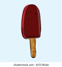 Ice cream, cartoon, vector illustration.