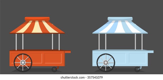 Ice Cream Carts. Vector
