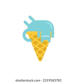 Ice cream cat isolated. Eskimo pet. Vector illustration