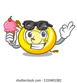 With ice cream CD player character cartoon