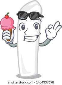 With ice cream chalk in the a character shape