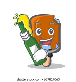 ice cream character cartoon with beer