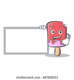 ice cream character cartoon with board