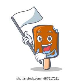 ice cream character cartoon with flag