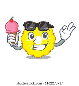 With ice cream character pineapple slice fresh