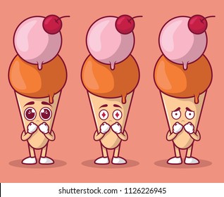 Ice Cream character vector illustration. Food, summer, holidays, kids, refreshing design concept