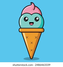 
Ice Cream Character. Vector illustration