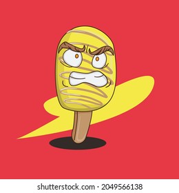 Eiscreme-Zeichenvektor. Süßes Dessert Food-Konzept. Emoji Emoticon Sammlung. Cartoon-Figuren für Kinder-Malbuch, Farbseiten, T-Shirt-Druck, Symbol, Logo, Etikett, Patch, Aufkleber.