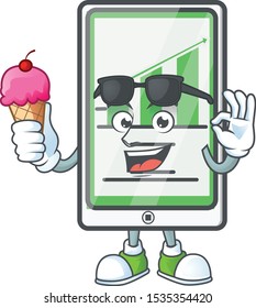 With ice cream up chart vertical tablet with character