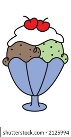 ice cream with cherries