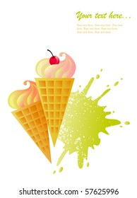 ice cream with cherry