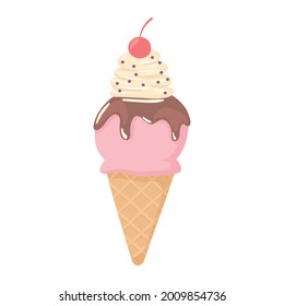 ice cream and cherry sweet