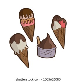Ice Cream Choco Isolated In White background