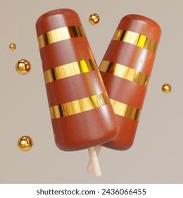 helado de chocolate 3d vector verano