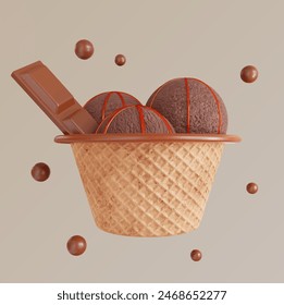 helado chocolate 3d Vector verano