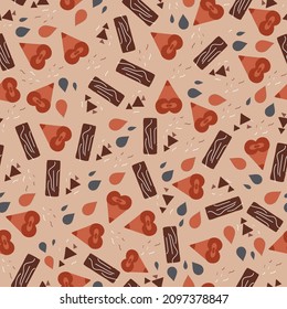 Ice cream with chocolate bar seamless pattern background vector. Useful for Children's birthday party background and wrapping paper.