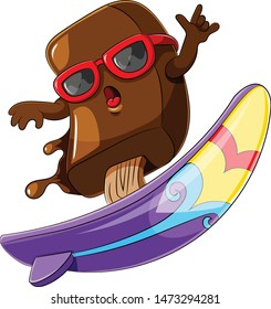  ice cream chocolate cartoon surfing