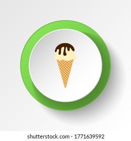 icono del botón de color chocolate helado. Elemento del icono de ilustración de helado. Los signos y símbolos se pueden utilizar para web, logotipo, aplicación móvil, interfaz de usuario, UX