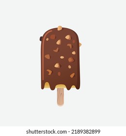 Ice Cream Chocolate Fruity Icon Illustration. İce Cream Vector