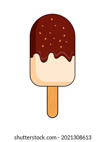 Ice Cream Chocolate Lolly Stick Illustrations