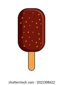 Ice Cream Chocolate Lolly Stick Illustrations