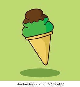 ice cream chocolate and melon 