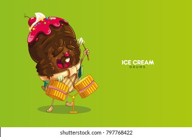 Ice Cream Chocolate Music Character Funny