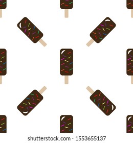 Ice cream chocolate popsicle seamless pattern