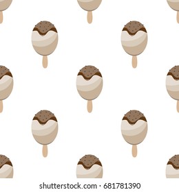 Ice cream chocolate seamless pattern vector